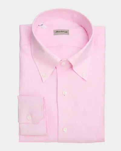 Sartorio Western Linen Shirt In Pink