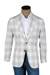 Sartorio White Plaid Wool Sport Jacket In Gray