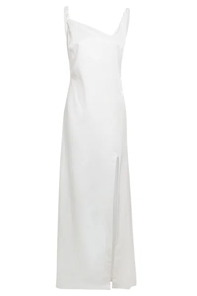 Sarvin Women's Asymmetric White Maxi Dress
