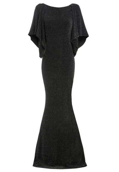 Sarvin Women's Black Cowl Back Gown