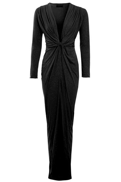 Sarvin Women's Black Sparkly Maxi Dress
