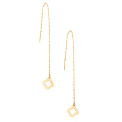 Sarvin Women's Clover Drop Earrings Gold