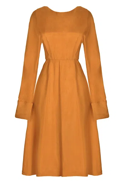 Sarvin Women's Gold / Yellow / Orange Mustard Yellow Dress In Gold/yellow/orange