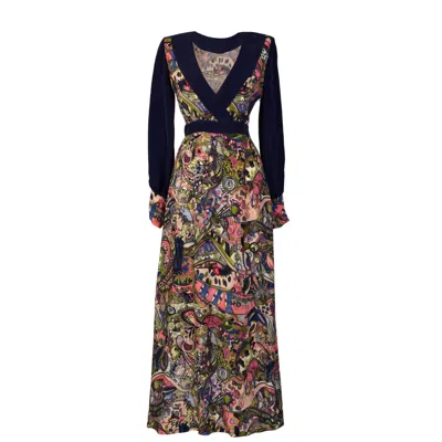 Sarvin Women's Larica Long Sleeve Maxi Dress In Black