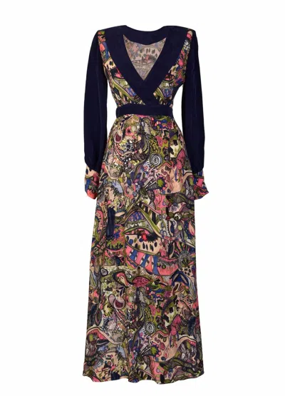 Sarvin Women's Long Sleeve Maxi Dress In Black