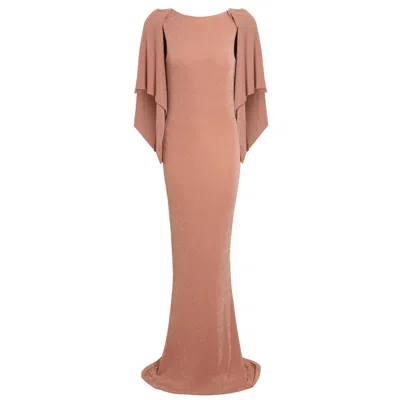 Sarvin Women's Neutrals Marilyn Mocha Backless Maxi Dress In Black/gray/red