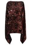 Sarvin Women's Sparkly Brown Tie Back Top In Brown