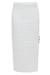Sarvin Women's White Lace Bodycon Skirt In White