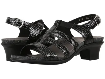 Sas Allegro Heeled Comfort Sandal In Black
