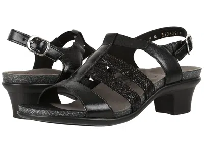 Sas Allegro Heeled Comfort Sandal In Black