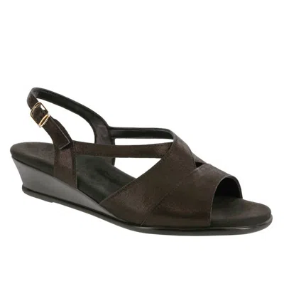 Sas Caress Sandal - Wide In Space Nero In Brown