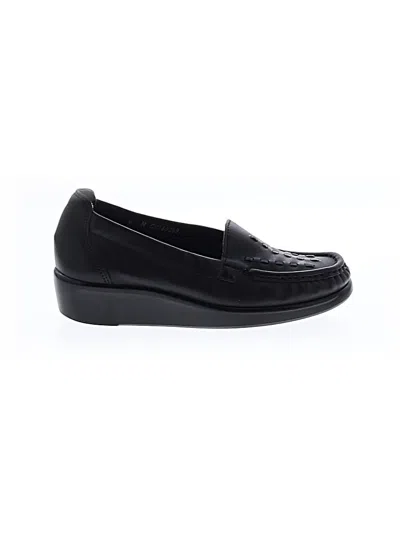 Pre-owned Sas Flats In Black