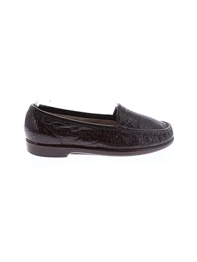 Pre-owned Sas Flats In Black