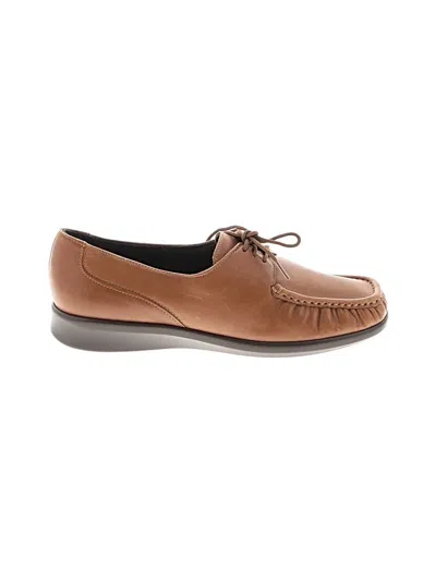 Pre-owned Sas Flats In Brown