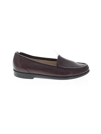 Pre-owned Sas Flats In Burgundy