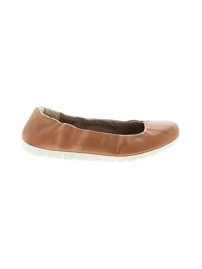 Pre-owned Sas Flats In Tan