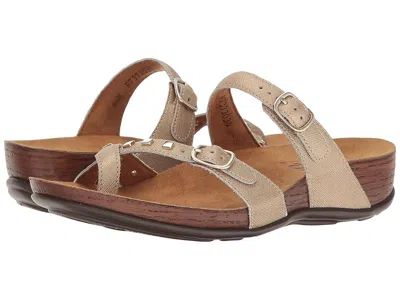 Sas Jett Adjustable Toe Loop Slide Sandal In Gold