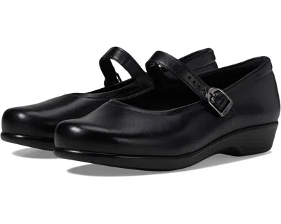 Sas Maria 2160-013 Flats Women's Black Leather Round Toe Mary Jane Zogg918