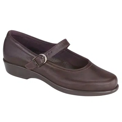 Sas Maria Mary Jane Shoe - Medium In Dark Brown In Purple