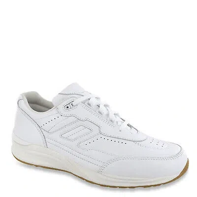 Pre-owned Sas Men's , Journey Ii Walking Shoe Journey Ii Chal Chalk Fabric Leather In White