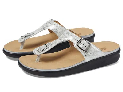 Sas Sanibel Comfort Thong Sandal In Silver
