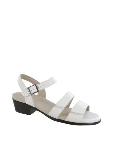 Sas Savanna Sandal - Double Wide In White Lizard