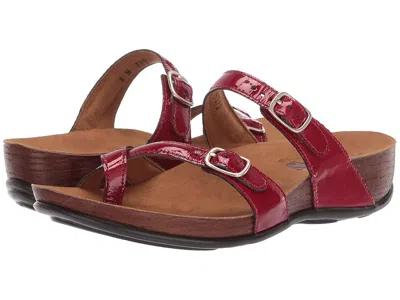 Sas Shelly Adjustable Toe Loop Slide Sandal In Red
