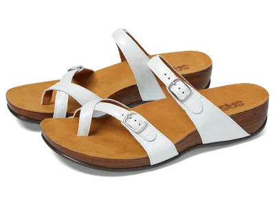 Sas Shelly Adjustable Toe Loop Slide Sandal In White