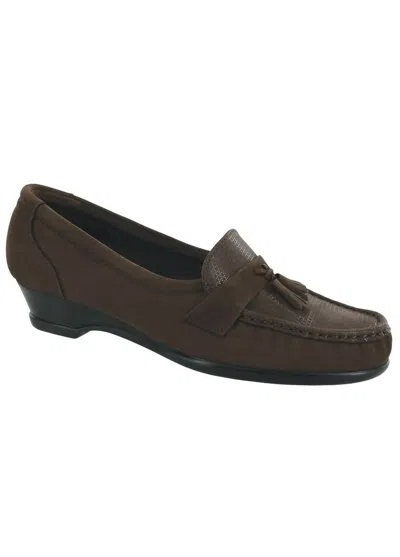 Sas Taylor Slip On Wedge - Medium In Brown Turf