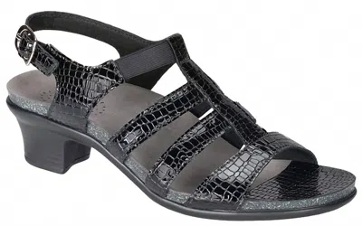 Sas Women's Allegro Heel Strap Sandal In Black Croc