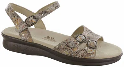 Sas Women's Duo Strap Sandal In Snake Multi Taupe