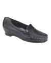 Sas Women's Easier Slip On Loafer - Double Wide In Black In Black