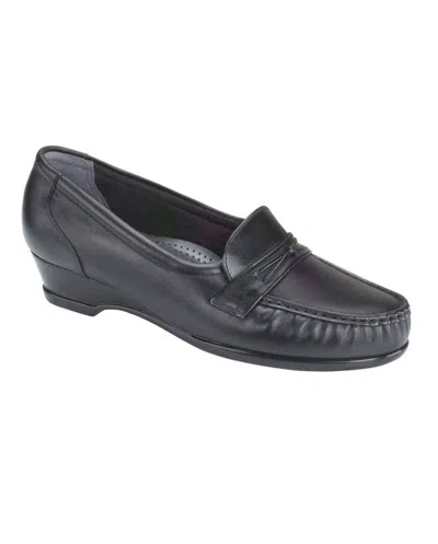 Sas Women's Easier Slip On Loafer - Medium In Black In Purple