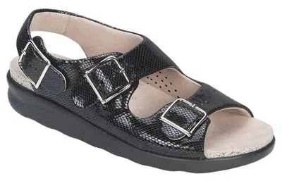 Sas Women's Relaxed Heel Strap Sandal In Black Snake