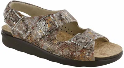 Sas Women's Relaxed Heel Strap Sandal In Multisnake Taupe