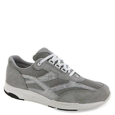 Pre-owned Sas Women's , Tour Mesh Sneaker Tour Mesh-plata Grey Silver Leather-and-fabric Me