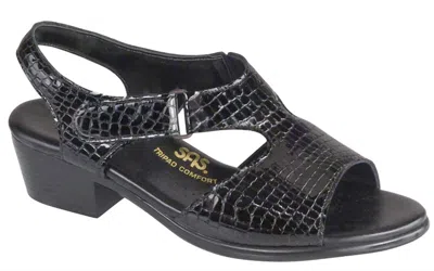 Sas Women's Suntimer Heeled Sandal Wide In Black Croc