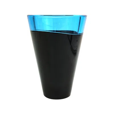 Pre-owned Sasaki Soichiro Sasakura For  Japanese Postmodern 'san Marino' Art Glass Vase In Black