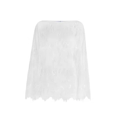 Sasha La Mer Women's Bianca Lace Top, Color White Whisper