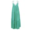 Sasha La Mer Women's Blue / Green Lulu Silk Dress, Color Bright Aquamarine In Blue/green