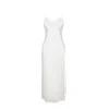 Sasha La Mer Women's Elisabeth Silk Slip Dress, Color White Shadow Pearl In White