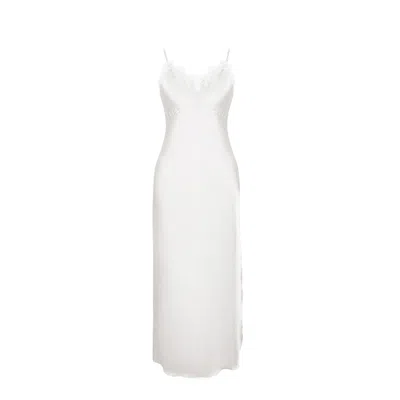Sasha La Mer Women's Elisabeth Silk Slip Dress, Color White Shadow Pearl