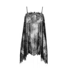 Sasha La Mer Women's Fortuna Lace Top Long, Color Black Kiss In Black