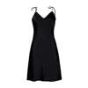 Sasha La Mer Women's Giselle Silk Slip Dress, Color Inkwell Black In Black