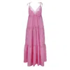 Sasha La Mer Women's Pink / Purple Lulu Silk Dress, Color Rasberry Sorbet In Pink/purple