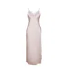 Sasha La Mer Women's Silver / Pink / Purple Elisabeth Silk Slip Dress, Color Silver Shadow Pearl In Silver/pink/purple