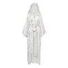 Sasha La Mer Women's White Diana Pure Jacquard Silk Robe In White