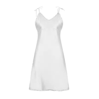 Sasha La Mer Women's White Giselle Silk Slip Dress, Color Butter Cream