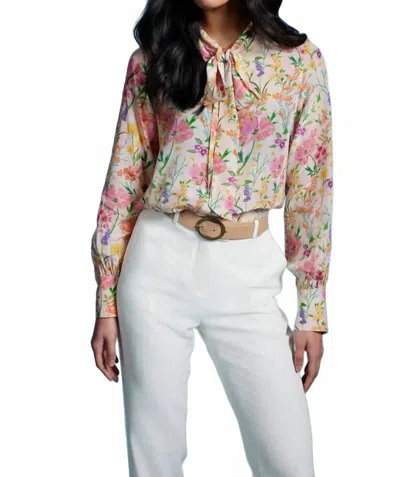 Sasha+z Floral Long Sleeve Blouse In Pink Multi