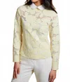 Sasha+z Garden Glade Guipure Lace Top In Green In Yellow